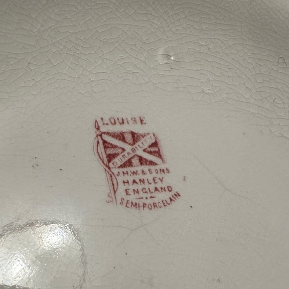 VINTAGE | Victorian-era Louis J.H.W. & Sons Hanley England Semi-Porcelain Basin - Picture 13 of 16